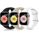 Higgs 3 Pack Bracelets Compatible avec Bracelet Apple Watch 44mm 45mm 46mm ultra 2 49mm 42mm Femme et Homme, Bracelet Soft Silicone Sports Bracelet pour iWatch Series SE 10 9 8 7 6 5 4 3 2 1