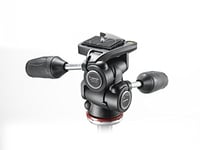 Manfrotto MH804-3W, MK II 3 Way Head in Adapto w/Retractable Levers, Independent Axis Control, Ergonomic Rubber Handle, for DSLR, CSC, Mirrorless