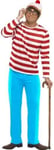 Smiffys Mens Wheres Wally Costume, Top, Trousers, Glasses  Hat, Colour Red and W