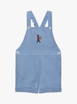 Trotters Baby Atticus Guardsman Linen Blend Bib Shorts, French Blue