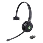 Yealink WH62 Mono Portable UC Wireless Headset with DECT Dongle, Single Ear Headset with Noise Canceling Mic for Computer Softphone and Desk Phone, Compatible with Zoom, RingCentral, Avaya,3CX