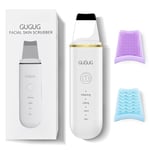 GUGUG Facial Skin Scrubber, Ultrasonic Skin Spatula Face Blackhead Remover Scraper with Four Modes for Deep Cleansing, Portable and Rechargeable Pore Scrubber Include 2 Silicone Covers