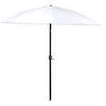 Edco Camp Active Sun Umbrella Parasol with Free Standing Stand – Balcony Parasol Diameter 250 cm – Sun Protection – White