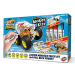 BLADEZ Hot Wheels Custom Monster Truck Kit, DIY Car, Make Your Own/Build Your Own, Pull Back Vehicle for kids, Customisable with pens and stickers, Creative Maker Kitz Toyz