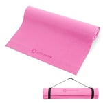 Primasole PSS91NH004A Tapis de yoga avec sangle de transport pour yoga, pilates, fitness et entraînement au sol à la maison et à la salle de sport 1/4 d'épaisseur (rose azalée)