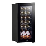 Baridi Black 18 Bottle Wine Fridge Cooler, 5-18°C Touch Controls & LED 345x770mm