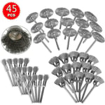 45 Pcs Laiton Acier Pinceau Brosse Métallique Pour Foret Perceuse Outil Rotatif