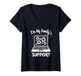 Womens I'm My Family's Support Family Tech Support V-Neck T-Shirt