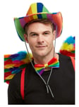 Smiffys Rainbow Stetson Hat, Multi-Coloured