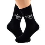 Not Sisters by Blood but Sisters by Heart Printed White Ladies Black Socks