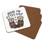 You're My Otter Half Coaster Drinks Mat Set Of 4 Funny Valentines Day Girlfriend