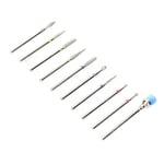 10PCS Nail Drill Bit Grinding Head Set Polishing Manicure Tools Finger Dead REL