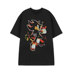 Sonic The Hedgehog Unisex Adult Shadow Paint Kortärmad T-shirt Black XL