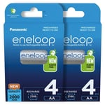 8 x Panasonic Eneloop AA batteries 2000mAh Rechargeable Ni-MH Accu LR06 BK-3MCCE