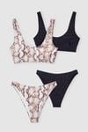 2 Pack Scoop Neck High Waisted Bikini Set