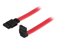 Deltaco Sata-05A-K - Sata/Sas-Kabel - Sata (Hona) Till Sata (Hona) - 50 Cm - Nedåtvinklad Kontakt, Rak Kontakt - Röd