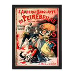 Artery8 Roy Beaujoint Story Bloody Peirebeilhe Inn Murder Advert Artwork Framed Wall Art Print 18X24 Inch