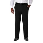 Haggar Men's Cool 18 Pro Classic Fit Flat Front Pant-Regular and Big & Tall Sizes Casual, Black-Bt, 46W x 29L