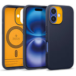 Caseology Nano Pop Mag pour iPhone 16 Coque [Magnétique] Military Grade Drop Protection avec des Motifs de Prise Latérale Coque iPhone 16 - Blueberry Navy