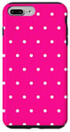 iPhone 7 Plus/8 Plus Case, Deep Pink Phone Cover, Pink and White Polka Dots Phone Case