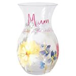 Lesser & Pavey Flower Vase | Glass Vases For Flowers With Mum Message | Mother Day Flowers Vase | Mothers Day Flower Gifts Vase For Mum or Wife