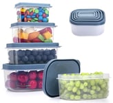 BYUNER Food Storage Container Plastic Food Containers with Lids Airtight Meal Prep Containers Reusable Microwavable Lunch Box Plastic Containers Nesting Food Boxes Kitchen Storage Organisation (Blue)