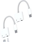 Adaptateur Usb C Vers 3.5Mm Ecouteur Jack(Lot De 2)Pour Iphone16 15 Aux Dac Audio Écouteurs Type C Chargeur Câble Connecteur Casque Pour Apple Prise Voiture Splitter Compatible Ave[CAS310527]