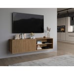 Portmore - meuble tv suspendu - bois - 150 cm - bois