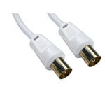 5m Tv Aerial Cable Lead Extension Cable coaxial Male To Male  White