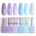 CANNI Vernis à Ongles Gel Semi Permanent 6 Couleur Lot Vernis à Ongles Gel UV Gel Nail Polish violet bleu lavande Gel Semi-permanent Set Valentinstag Gel für Maniküre Nageldesign