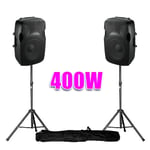 ENCEINTES Dj SONO ACTIVE 8"/20cm - 400W + Pieds