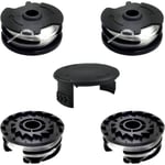 Lot de 4 bobines de Rechange pour débroussailleuse Parkside PRT 550 A1 - Lidl IAN 311404,PRTA 20-Li C3 IAN351753,avec 1 capuchon