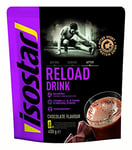 Isostar Reload Drink Chocolat - Poudre Pour Boisson de Récupération Protéinée - Après Sport - Source de Glucides, Calcium, Magnésium, Vitamines - 1 Sachet Refermable 450 g