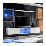 Ensemble Meuble tv 'Switch xxiii' 250cm Naturel & Blanc