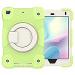 Case for iPad 7.9 Inch Compatible with iPad Mini 5/4 Generation Heavy Duty Shockproof Protective Case with 360° Rotating Stand and Shoulder Strap, Matcha Green