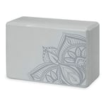 Gaiam Yoga Block - Supportive Latex-Free EVA Foam Soft Non-Slip Surface for Yoga, Pilates, Meditation (Battleship Point)