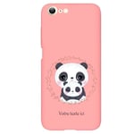 Coque rose Iphone 7 8 et SE 2020 et 2022 panda maman personnalisee