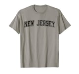 New Jersey NJ Varsity Style Garden State Grunge Black T-Shirt