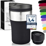 Milu Mug Isotherme Etanche 210mL I Thermos I pour café et thé à emporter, Double Paroi sous Vide, Acier Inoxydable I Tasse isolée de Voyage Chaud & Froid - Noir