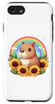 Coque pour iPhone SE (2020) / 7 / 8 tournesols arc-en-ciel capybara animal en peluche mignon capybara