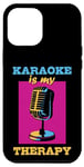 Coque pour iPhone 15 Plus Karaoke is my therapy, Funny Karaoké Party Night