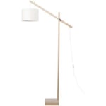 Lampadaires Tosel  lampadaire liseuse articulé bois naturel et blanc