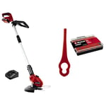 Einhell GC-CT 18 Li Power X-Change 18V Cordless Strimmer With Battery and Fast Charger & 3405736 Replacement Blade Box PXC Trimmer