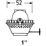 Brenner i Messing for Oljelampe 1'' 52 mm