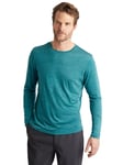 Rohan Men's Merino Cool Long Sleeve T-Shirt, Marine Teal Marl