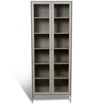 Volt Skap Glassdør 190 cm, Beige/Rustfritt Stål