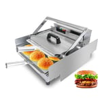 Double Layer Hamburger Toaster Electric Commercial Burger Machine Nonstick Coating Bake Hamburger Bun Fully Automatic Heating Bread Maker with Timer