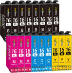 16XL Cartouche d'encre Compatible pour Epson 16XL Multipack avec Epson Workforce WF-2750 WF-2760 WF-2660 WF-2650 WF-2630 WF-2540 WF-2530 WF-2510 WF-2010 (8 Noir 3 Cyan 3 Magenta 3 Jaune)