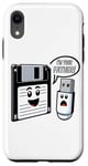 Coque pour iPhone XR Disquette vers clé USB 90s 00s Ordinateur Drôle Geek Joke