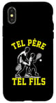 Coque pour iPhone X/XS Tel père tel fils accessoire tennis raquette humour